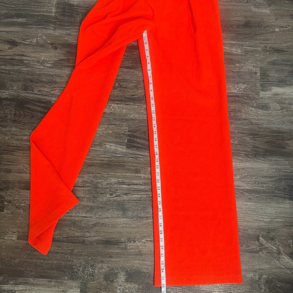 Black Halo Evie Wide-Leg V-Neck Belted Sleeveless Orange Jumpsuit W/Pockets Sz 2 - Picture 8 of 8